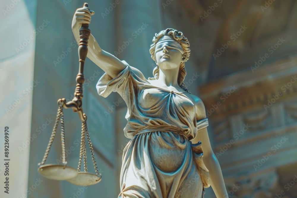A statue of Lady Justice holding a sword in her hand, symbolizing fairness and balance A statue of Lady Justice holding a sword in her hand, symbolizing fairness and balance