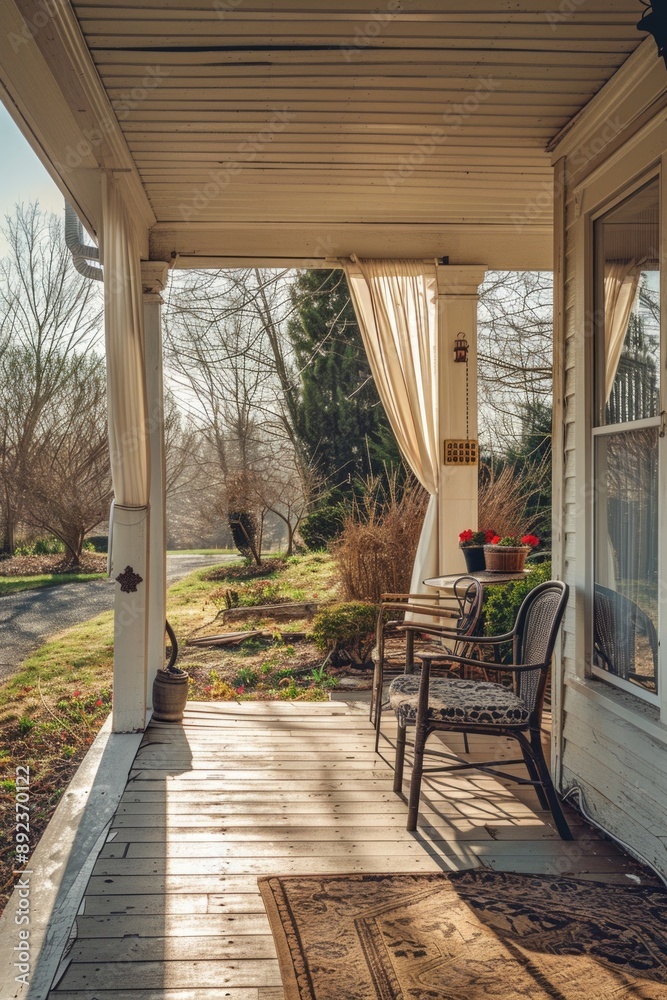 A cozy outdoor seating area with chairs and a table A cozy outdoor seating area with chairs and a table