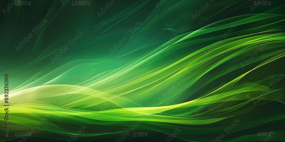 Fototapeta premium Abstract organic green lines as wallpaper background illustration created by ai