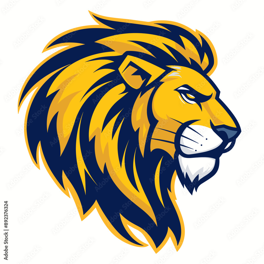Lion vector mascot logo design with modern illustration concept style for badge, emblem and tshirt printing. Lion sticker. Lion illustration for sport and esport team logotype Lion vector mascot logo design with modern illustration concept style for badge, emblem and tshirt printing. Lion sticker. Lion illustration for sport and esport team logotype