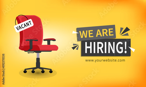 We are hiring join our team announcement banner design. Hiring recruitment open vacancy design. Creative open hiring poster. Hiring social media post design, creative ads and poster illustration