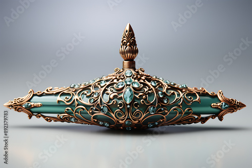 Meenakari Incense Stick Holder isolated on transparent background. photo