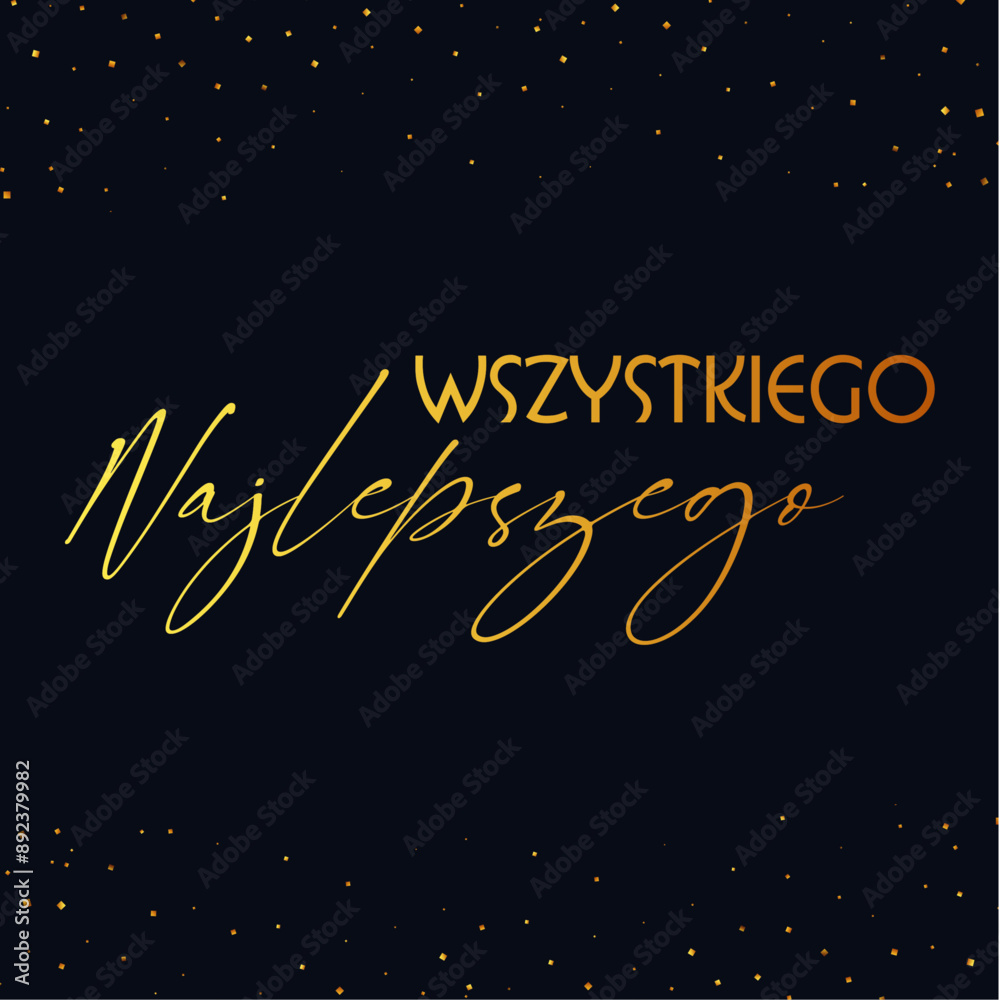 kartka lub baner z życzeniami urodzinowymi w kolorze złotym na czarnym tle ze złotym brokatem kartka lub baner z życzeniami urodzinowymi w kolorze złotym na czarnym tle ze złotym brokatem
