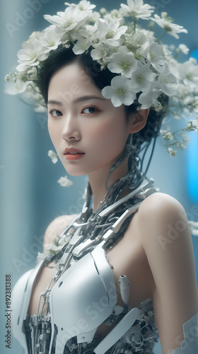 portrait of a woman with flowers