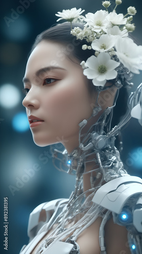 portrait of a woman with flowers