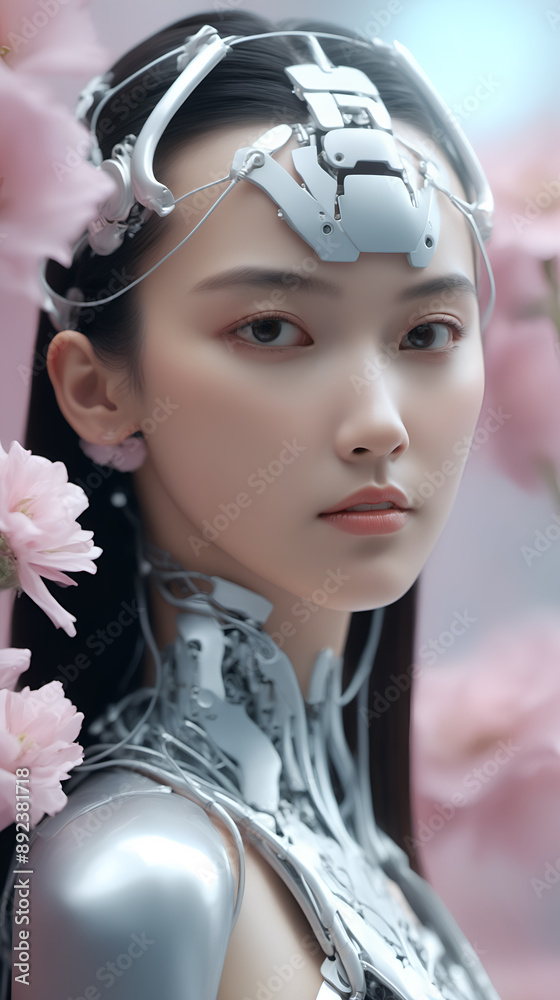 portrait of a woman with flowers portrait of a woman with flowers