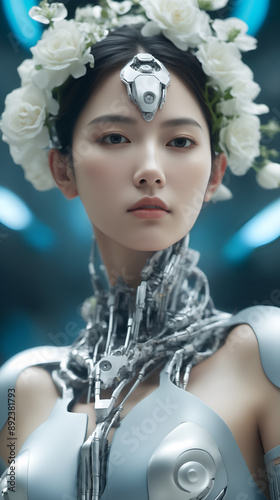 portrait of a woman with flowers
