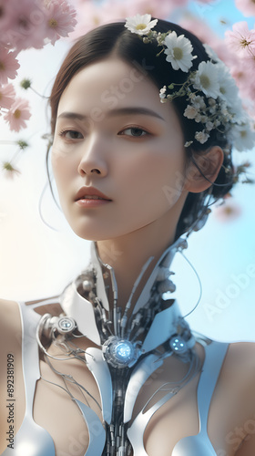 portrait of a woman with flowers