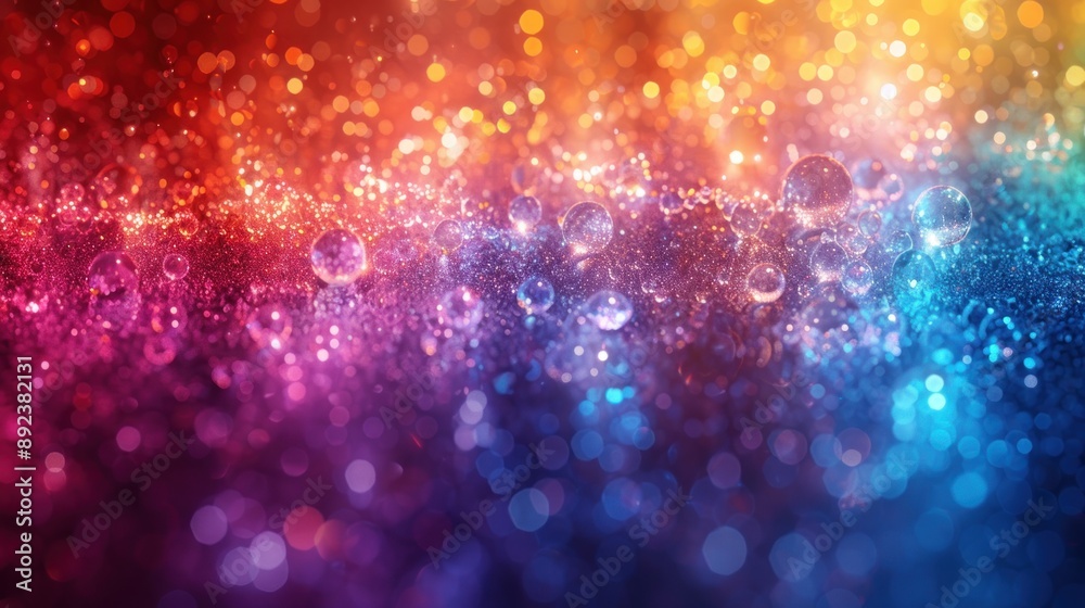 Color and light dance, creating vibrant hues and glistening droplets Color and light dance, creating vibrant hues and glistening droplets