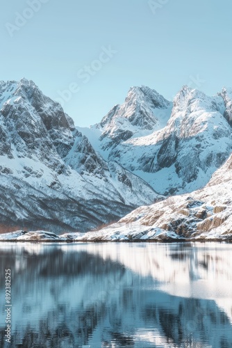 The mountains are covered in snow during the winter months