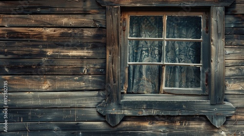 Wallpaper Mural A window in a wooden building without glass Torontodigital.ca