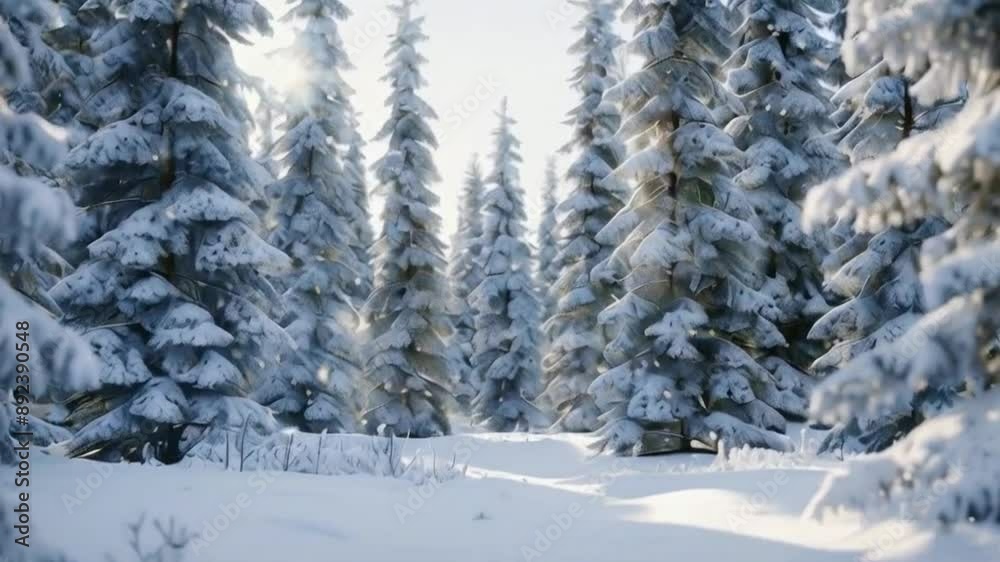 winter landscape of snow covered forest. generative ai winter landscape of snow covered forest. generative ai