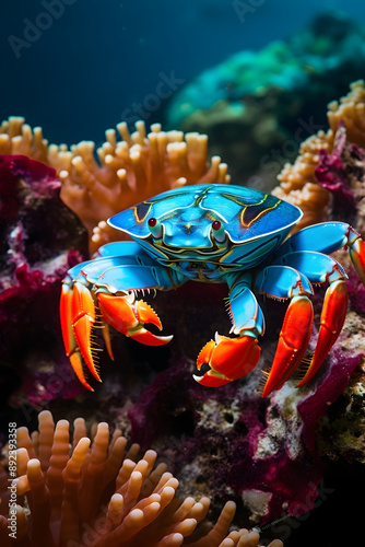 Exploring The Undersea World: A Fascinating Look At Crabs In Their Natural Marine Habitat In Vivid Colors