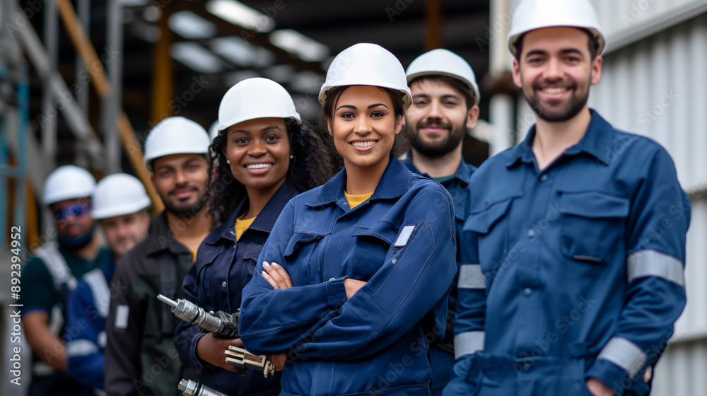 Diverse Construction Team in Safety Gear Diverse Construction Team in Safety Gear