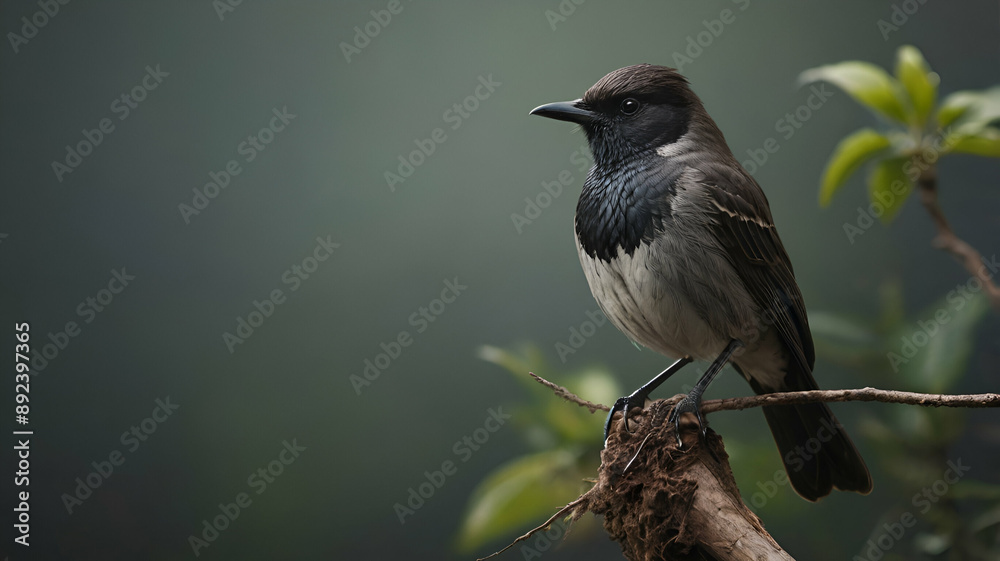 Obraz premium Eastern whip bird isolated photograph, blurry background , birds photography