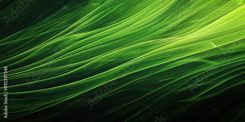 Abstract organic green lines as wallpaper background illustration created by ai