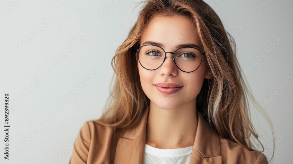 Portrait of a Beautiful Woman with Glasses Portrait of a Beautiful Woman with Glasses