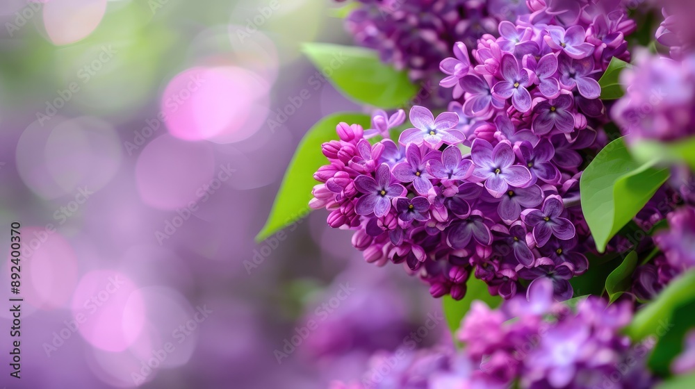 Blooming lilac bushes with vibrant purple flowers Blooming lilac bushes with vibrant purple flowers