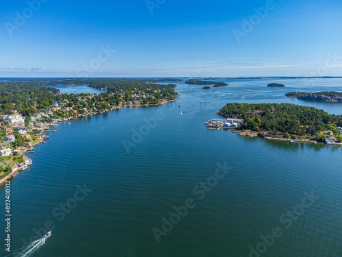 Photography Stockholm archipelago aerial view, baltic sea, Dalarö island