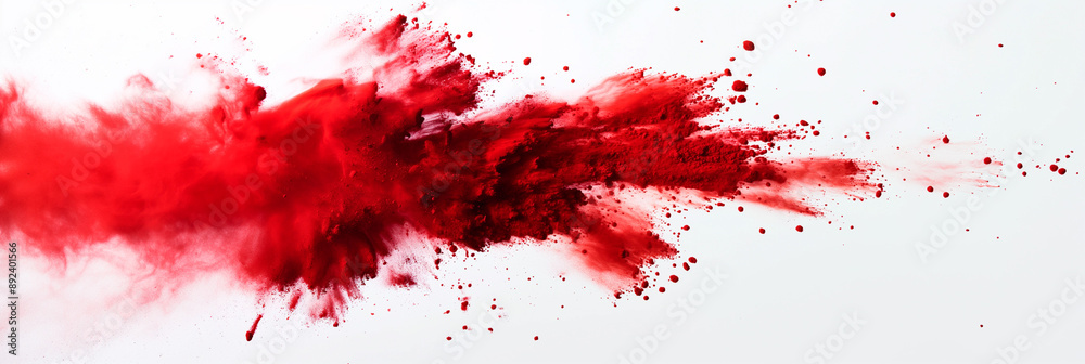 abstract red powder splash on white background
