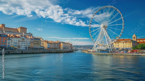 Ferris Wheel Overlooking a Cityscape © LOVE TO ALLAH