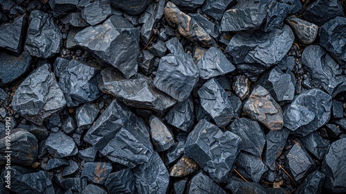Texture and background of black stones in nature