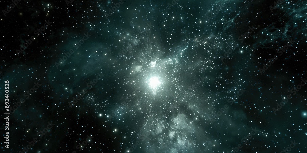 Fototapeta premium Celestial Nebula: A Cosmic Symphony of Light and Dust