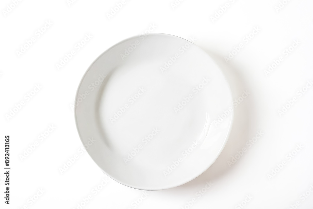 White Oval Plate on White Background White Oval Plate on White Background