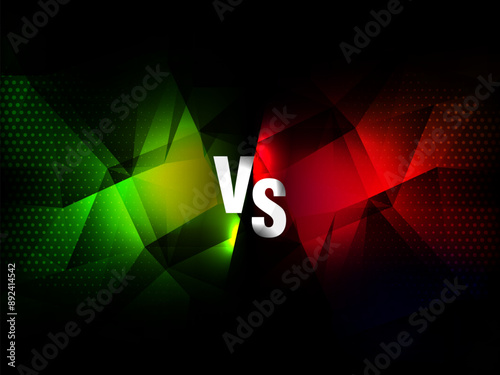 red and green polygonal versus vs screen streamer banner