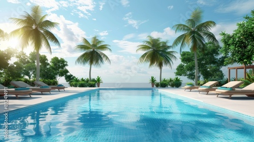 Tropical Poolside Paradise © LOVE TO ALLAH