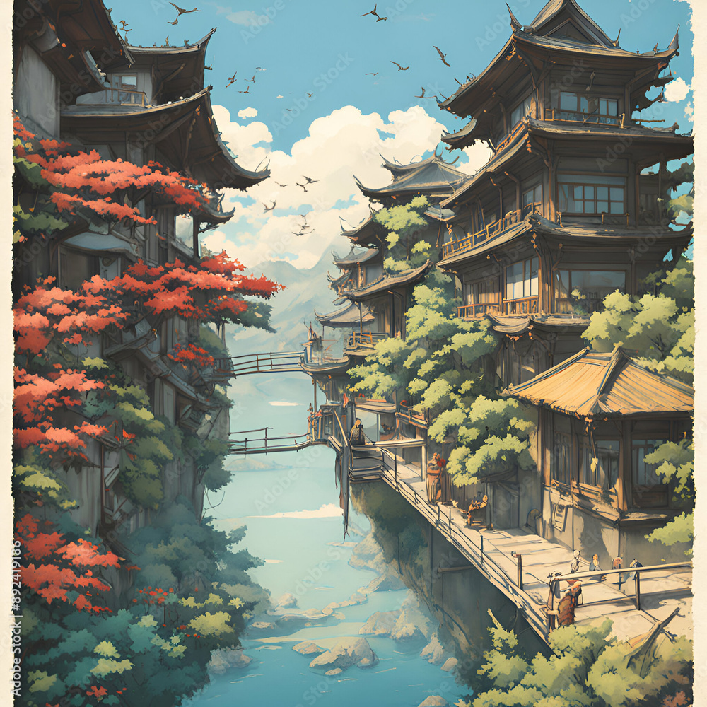 chinese temple in the morning