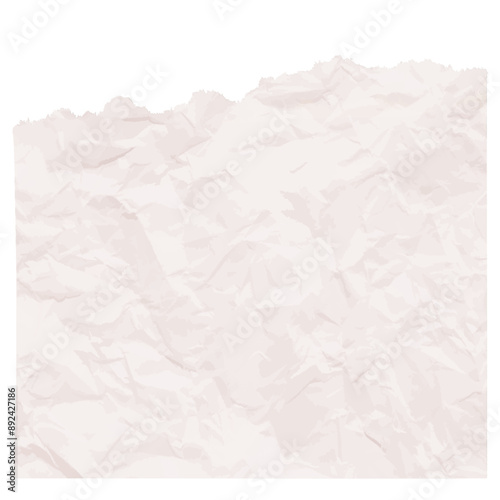 Vector Texture of white Torn Grunge Paper is Crumpled. Background for various purposes. Old ripped torn paper backgrounds creased crumpled poster backdrop surface placard, brown poster