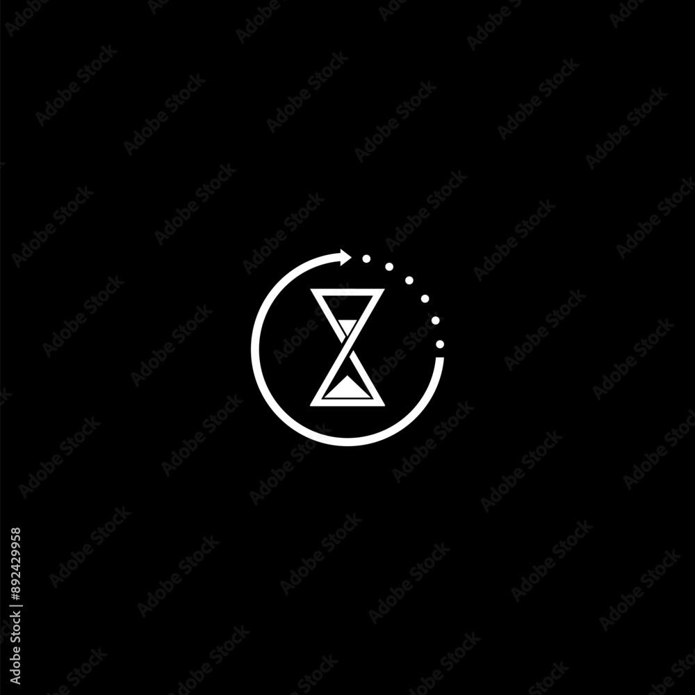Sand glass Hourglass icon isolated on dark background Sand glass Hourglass icon isolated on dark background
