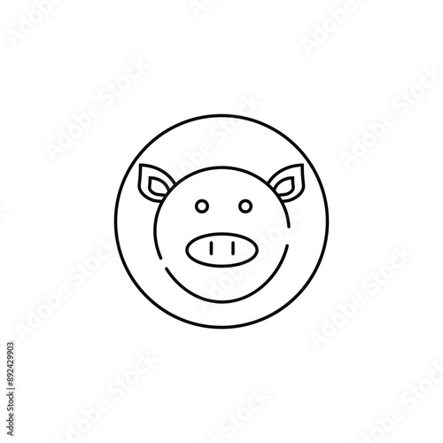 pig vector type icon