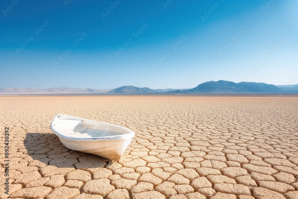 Stranded Boat on Dried Lake Bed. GLOBAL WARMING. Stranded Boat on Dried Lake Bed. GLOBAL WARMING.