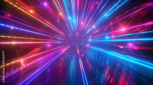 Abstract Neon Lines Background.