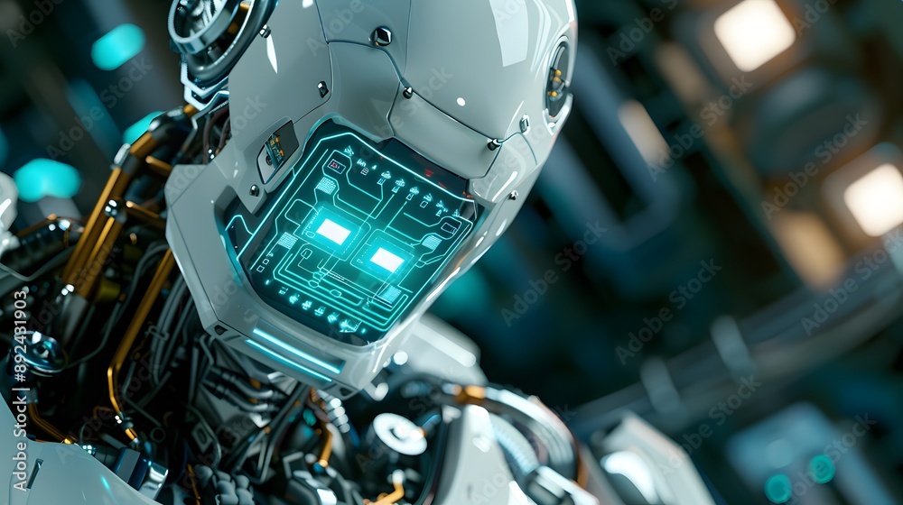 Fototapeta premium Futuristic Robot Head