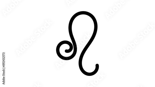 Leo Astrology symbol, black isolated silhouette