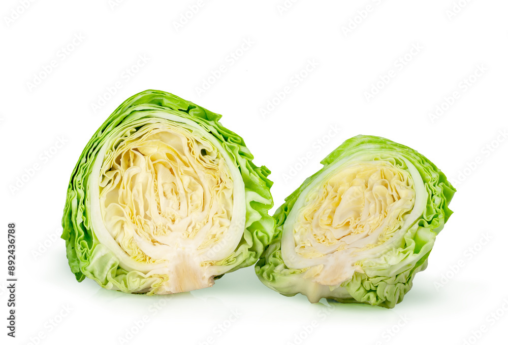 Cabbage slices isolated on a white background, clipping path Cabbage slices isolated on a white background, clipping path