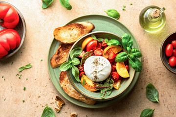 Burrata cheese  salad bowl