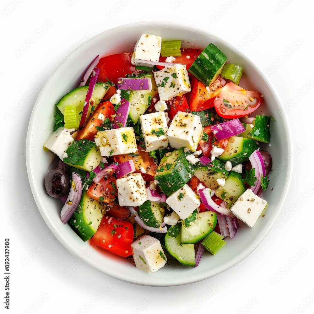 Greek salad: cucumbers, tomatoes, onion, feta Greek salad: cucumbers, tomatoes, onion, feta