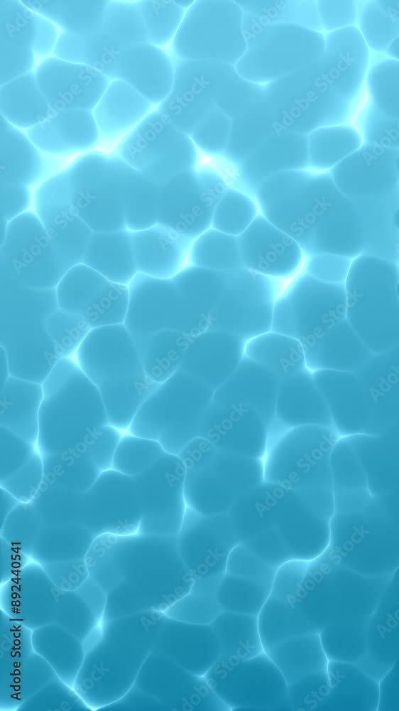 blue water with reflection background. water caustic surface seamless loop. vertical video