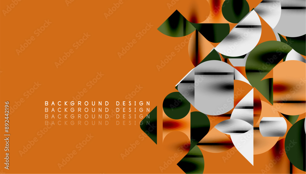 Color beautiful circles, semi circles, squares and round triangles. Geometric mosaic style pattern abstract background for wallpaper, banner, backdrop, card, book Illustration, landing page Color beautiful circles, semi circles, squares and round triangles. Geometric mosaic style pattern abstract background for wallpaper, banner, backdrop, card, book Illustration, landing page