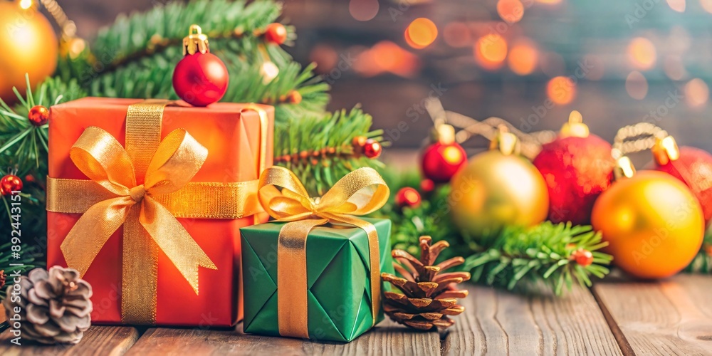 Festive Elegance: A Holiday Gift and Tree Display. Festive Elegance: A Holiday Gift and Tree Display.