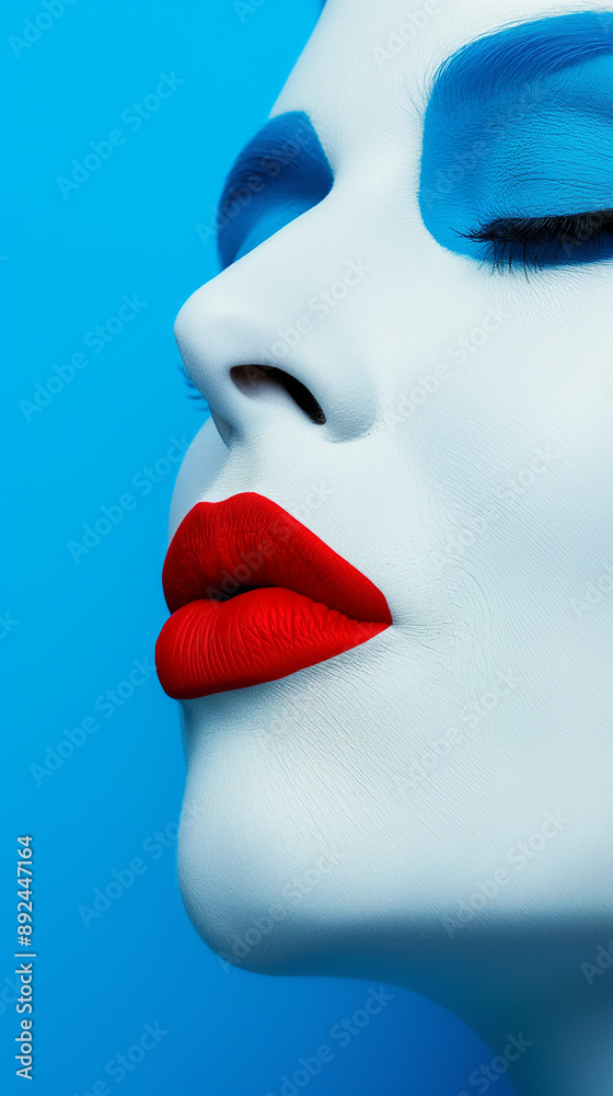 Obraz premium Vibrant Makeup on Mannequin Face