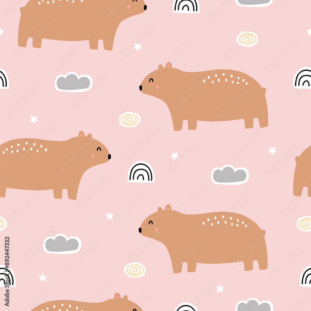 Cute Bears and Rainbows Seamless Pattern Cute Bears and Rainbows Seamless Pattern
