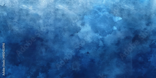 Abstract Watercolor Blue Paint Background