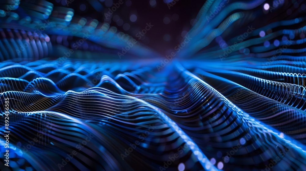 Naklejka premium Background music Soundwave Visuals Engaging 3D soundwave creating an immersive background