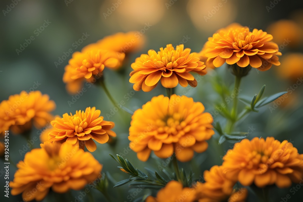 African marigold bokeh background, AI Generated African marigold bokeh background, AI Generated