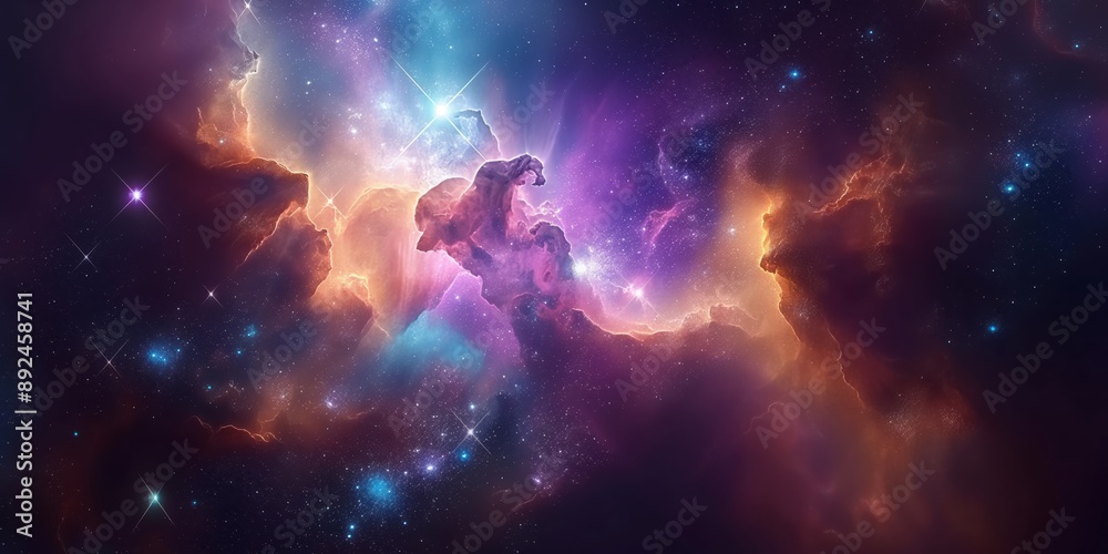 Colorful space galaxy cloud nebula. Stary night cosmos. Universe science astronomy. Supernova background wallpaper created by ai Colorful space galaxy cloud nebula. Stary night cosmos. Universe science astronomy. Supernova background wallpaper created by ai